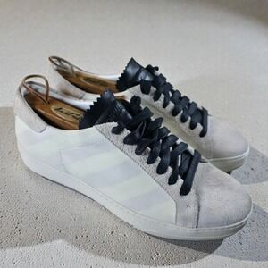Off-White Brushed Diagonals Striped Shoes Made In Italy Mens 7 / Womens 8.5 New